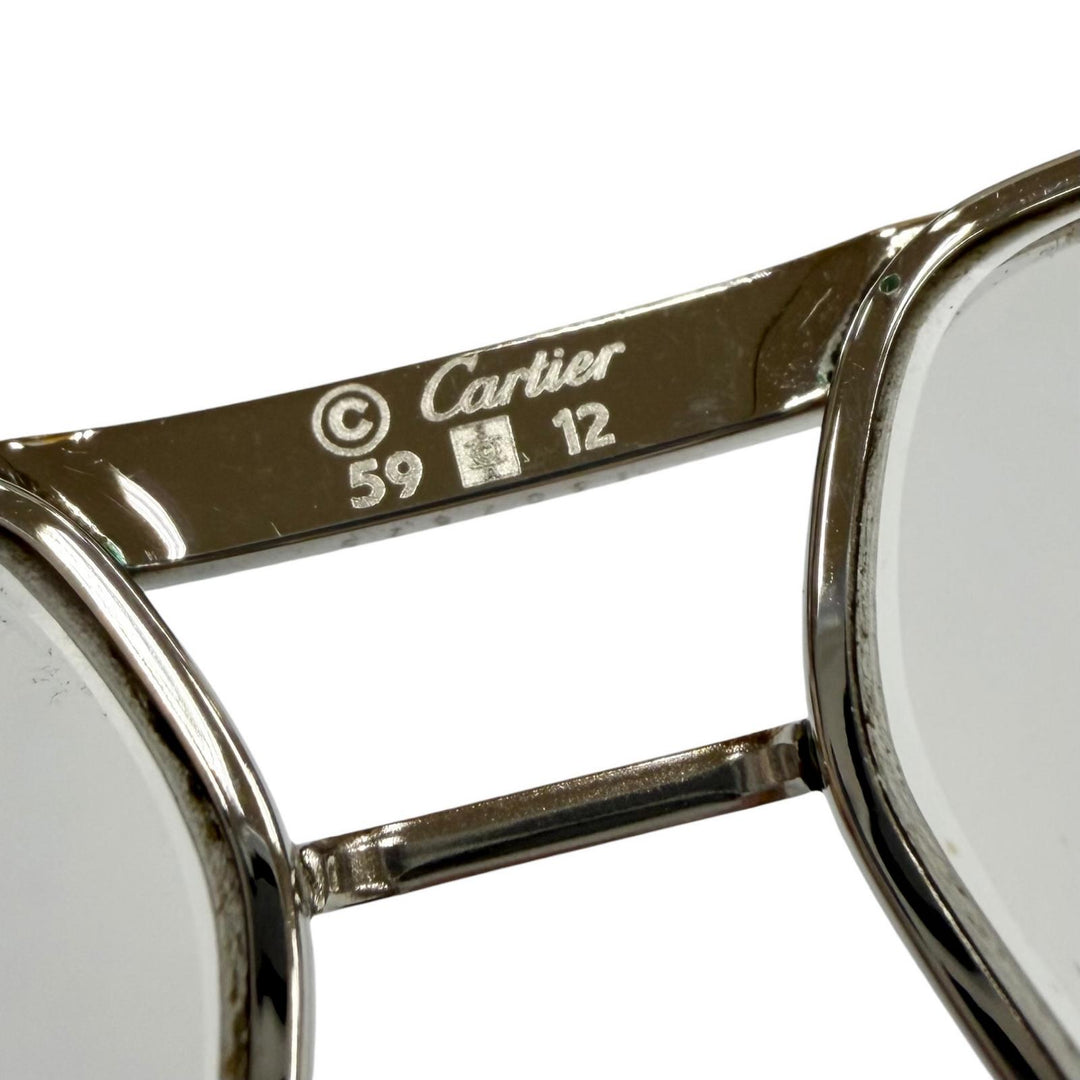 Very Good Cartier Glasses Trinity Two Bridges Silver mens