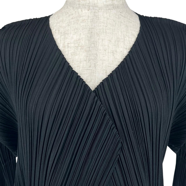 Great PLEATS PLEASE cardigan long black polyester Women 2 PP55-JA103