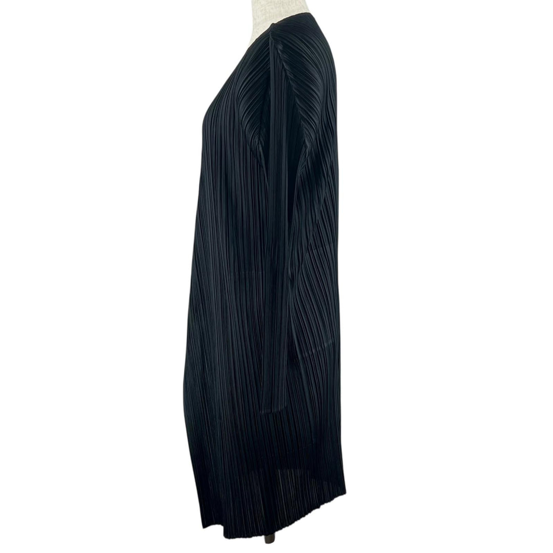 Great PLEATS PLEASE cardigan long black polyester Women 2 PP55-JA103