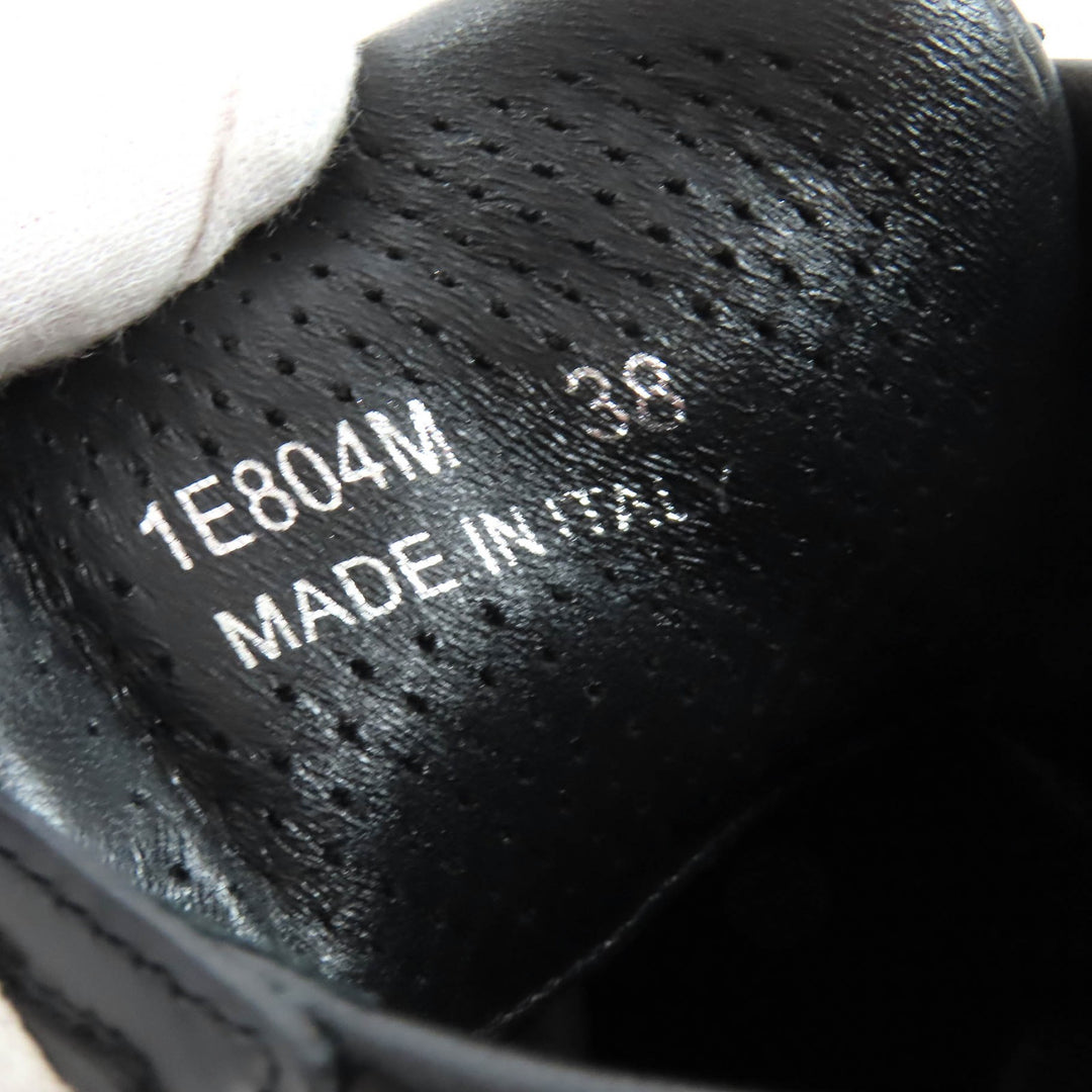 Excellent PRADA Triangle logo plate leather sneakers lightweight black 38 1E804M