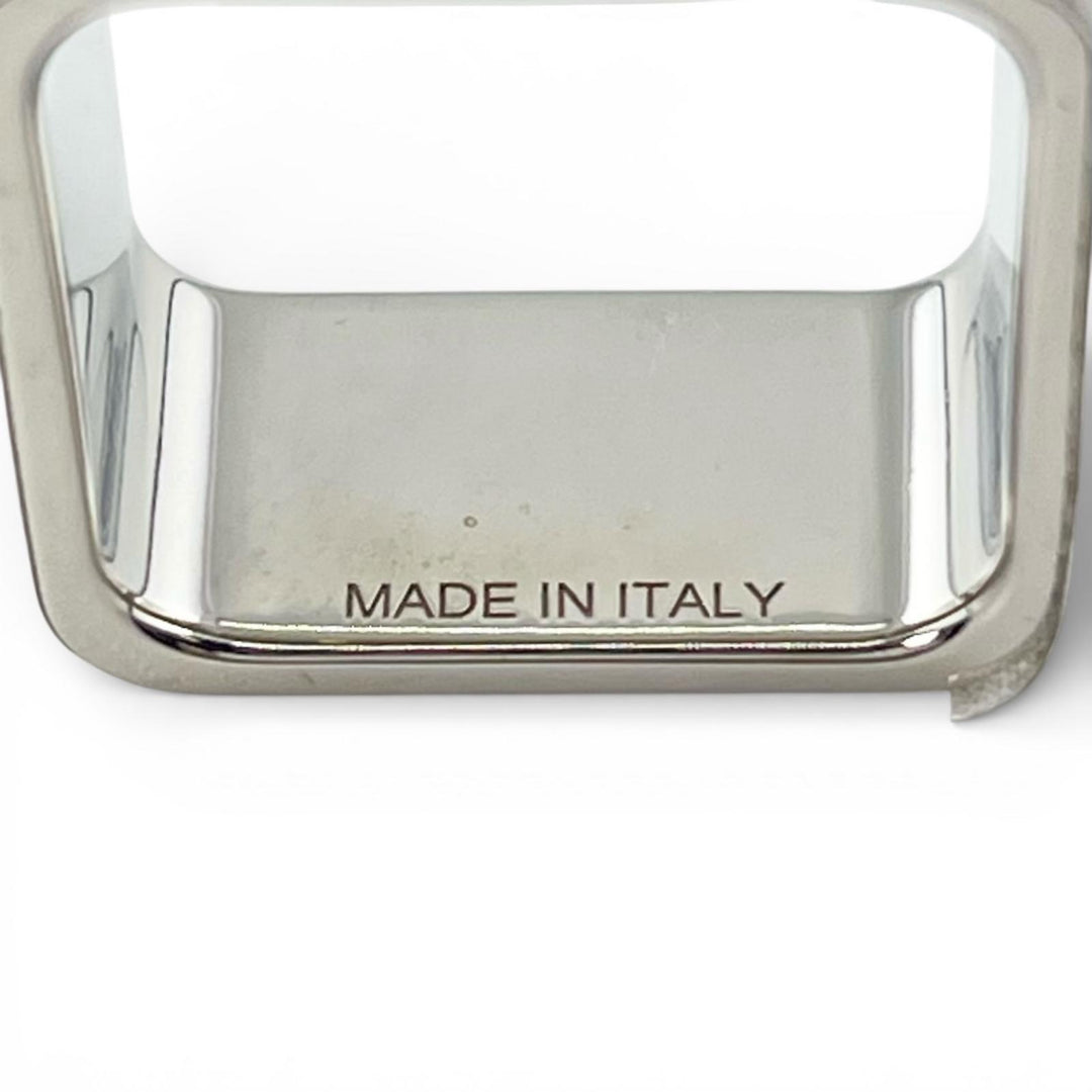 Pristine HERMES Scarf ring BOLDUC Square Silver mens
