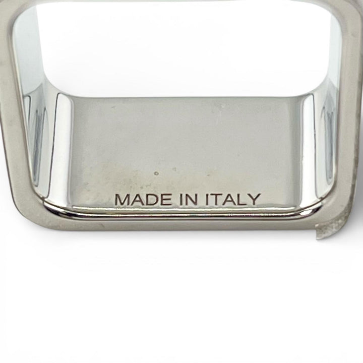 Pristine HERMES Scarf ring BOLDUC Square Silver mens