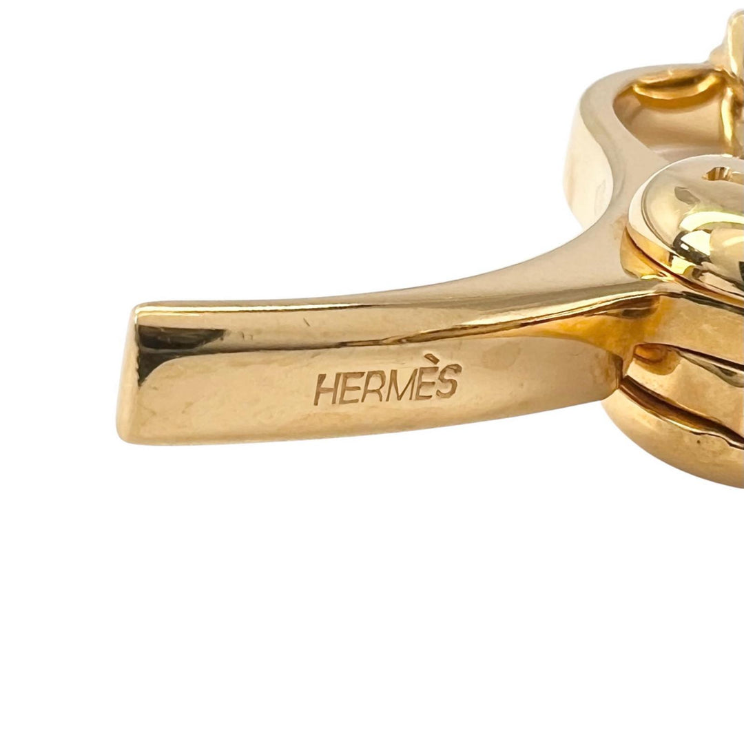 Great HERMES charm Filou H Logo Glove Holder Keychain gold ー Women