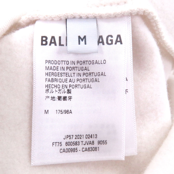 Pristine BALENCIAGA hoodie Logo Print Hoodie Pullover Ivory system