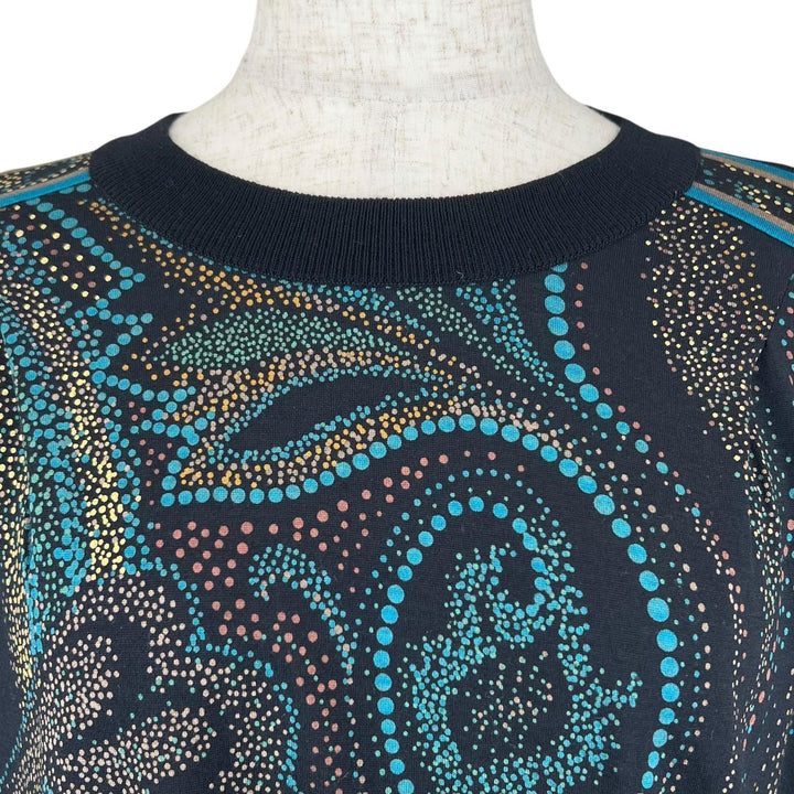 Excellent LEONARD FASHION knit full pattern pullover multicolor wool Women L
