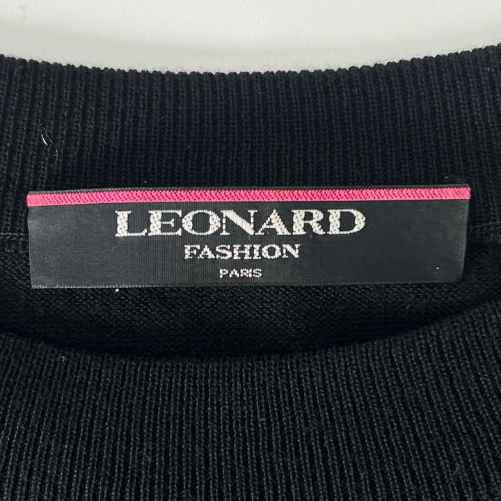 Excellent LEONARD FASHION knit full pattern pullover multicolor wool Women L