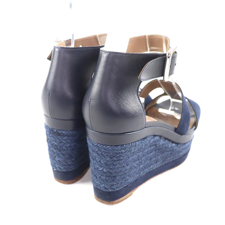 Great HERMES Sandals Navy leather Women 36