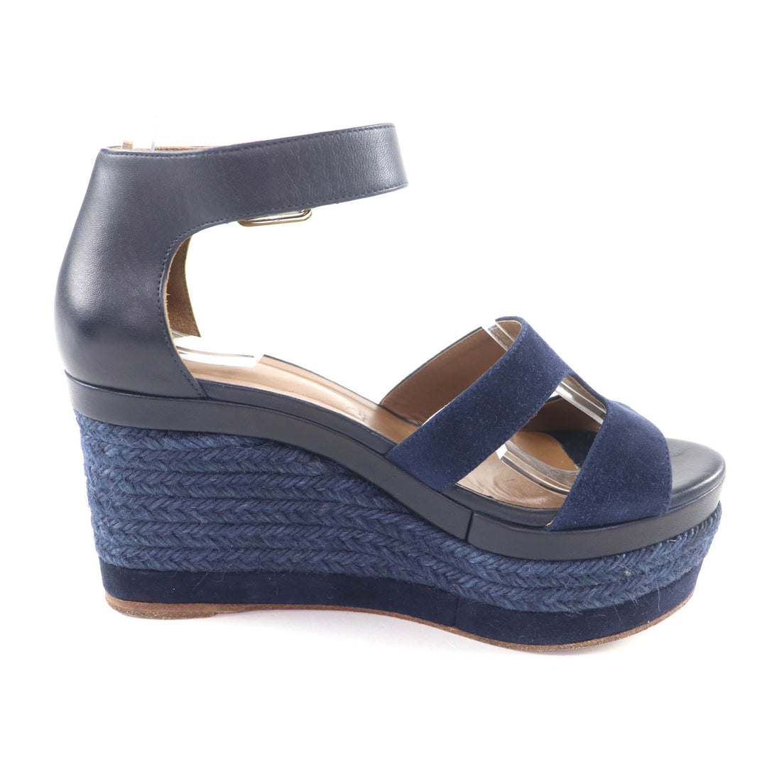 Great HERMES Sandals Navy leather Women 36