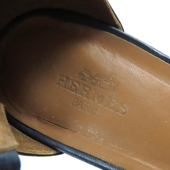 Great HERMES Sandals Navy leather Women 36