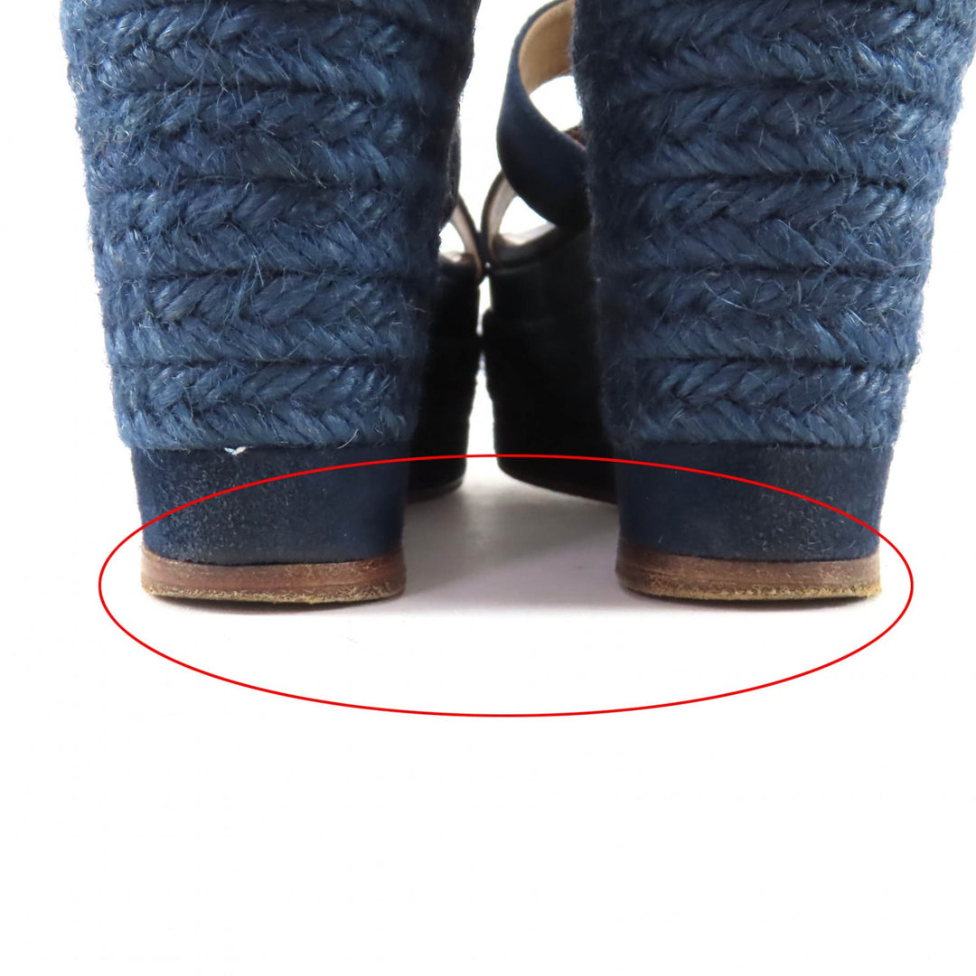 Great HERMES Sandals Navy leather Women 36