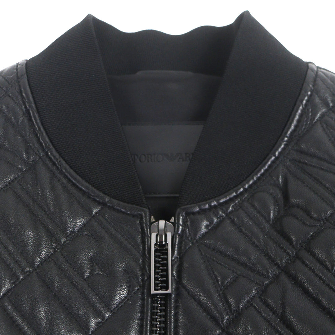 Excellent EMPORIO ARMANI Blouson black Lamb leather mens 44