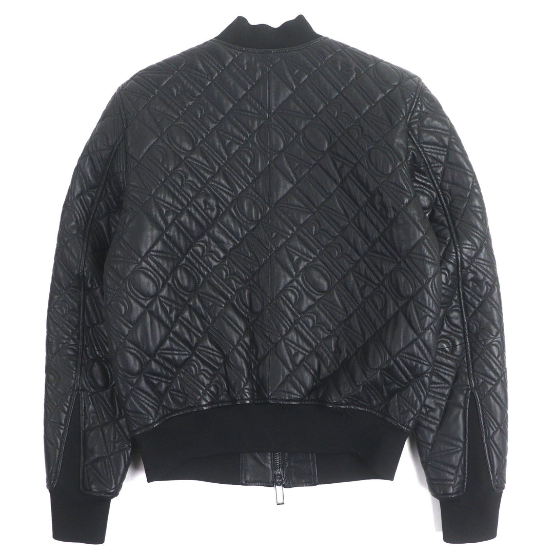 Excellent EMPORIO ARMANI Blouson black Lamb leather mens 44