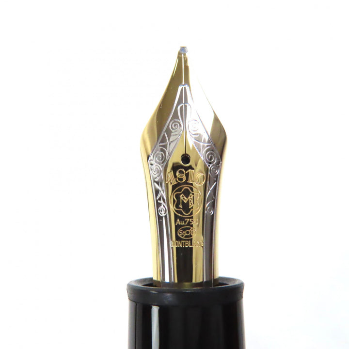 Great MONTBLANC fountain pen Meisterstück 149 white star Black gold 18K mens