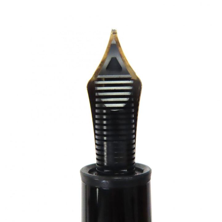 Great MONTBLANC fountain pen Meisterstück 149 white star Black gold 18K mens