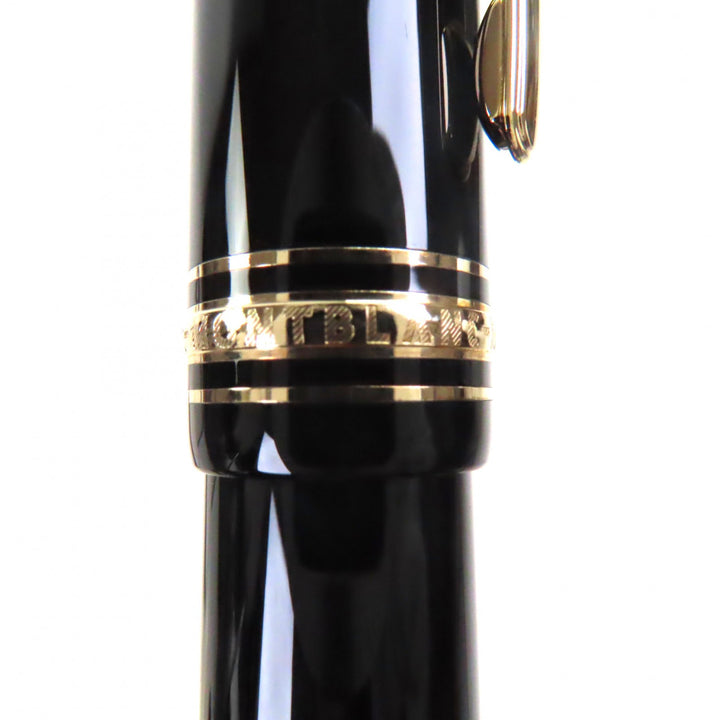 Great MONTBLANC fountain pen Meisterstück 149 white star Black gold 18K mens