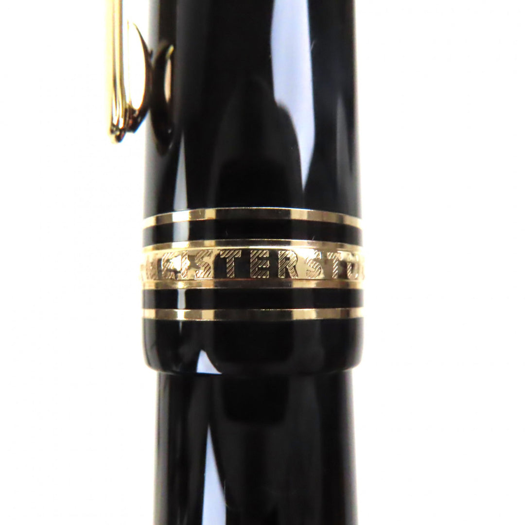 Great MONTBLANC fountain pen Meisterstück 149 white star Black gold 18K mens