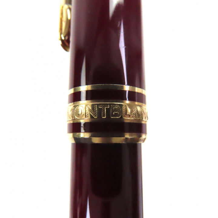 非常に良い モンブラン 万年筆 マイスターシュテュック クラシック ホワイトスター ボルドー 18K