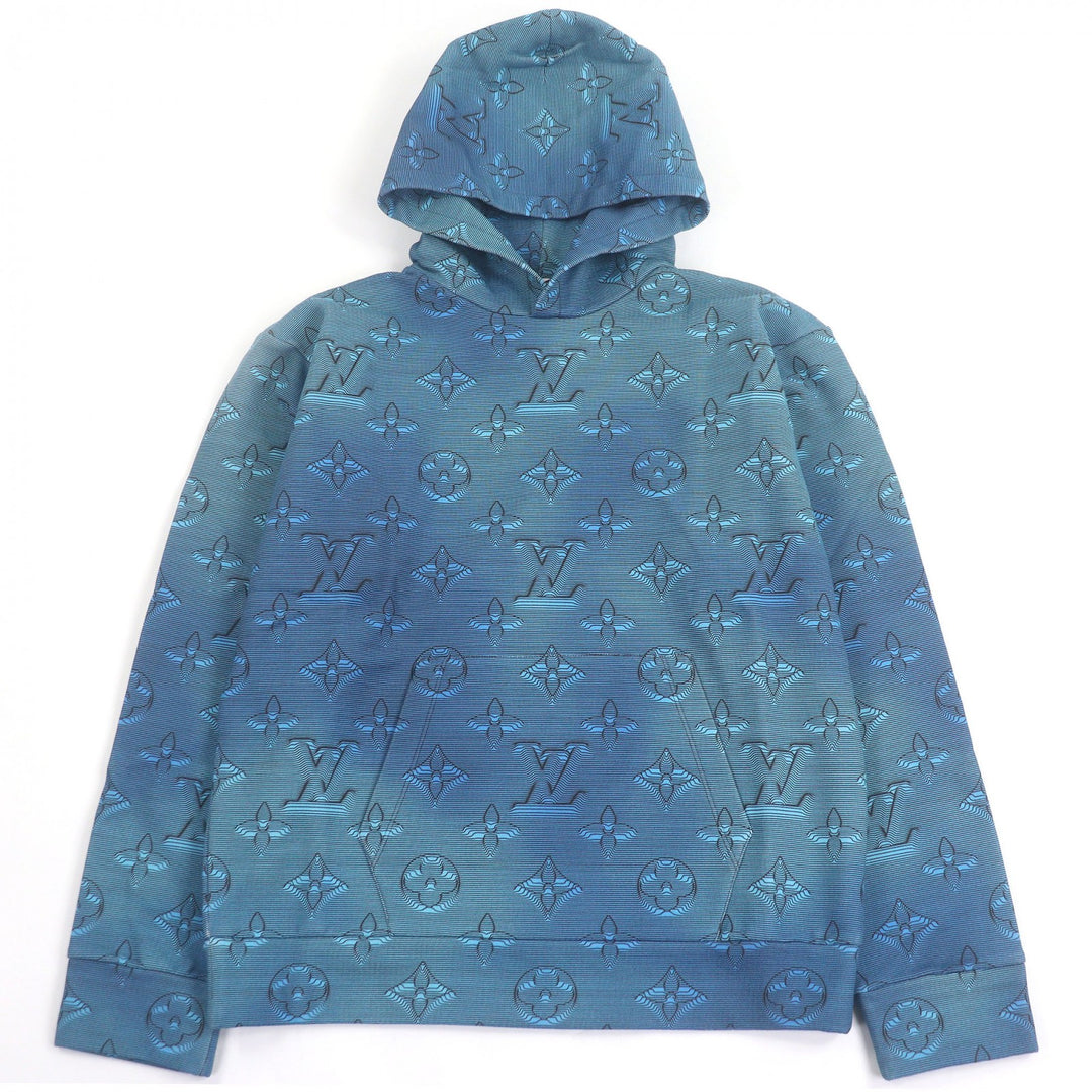 新品 LOUIS VUITTON パーカー 3Dモノグラム オールオーバープリント プルオーバー ライトブルー