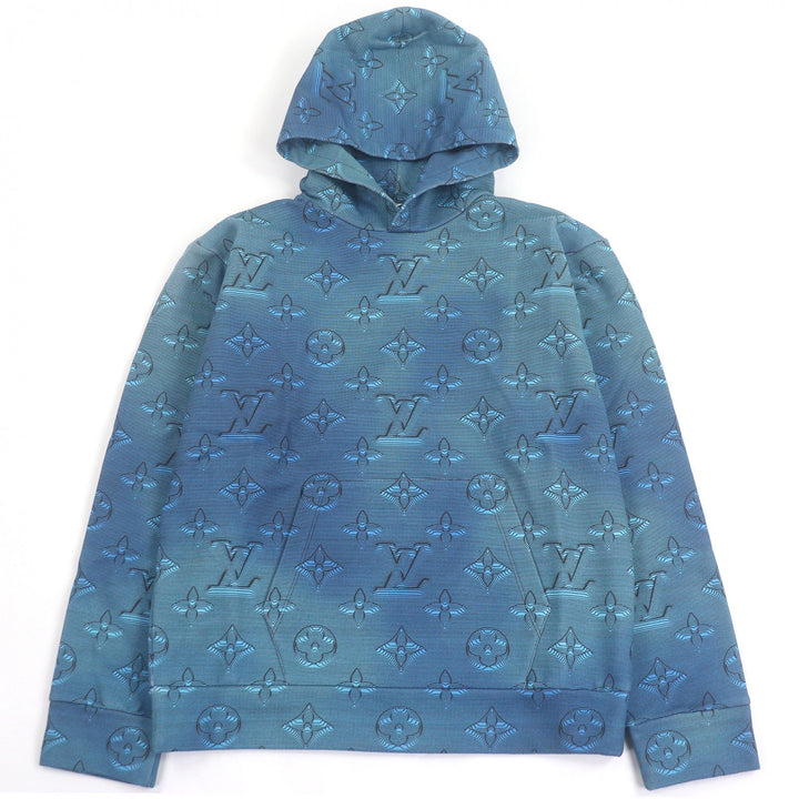 新品 LOUIS VUITTON パーカー 3Dモノグラム オールオーバープリント プルオーバー ライトブルー