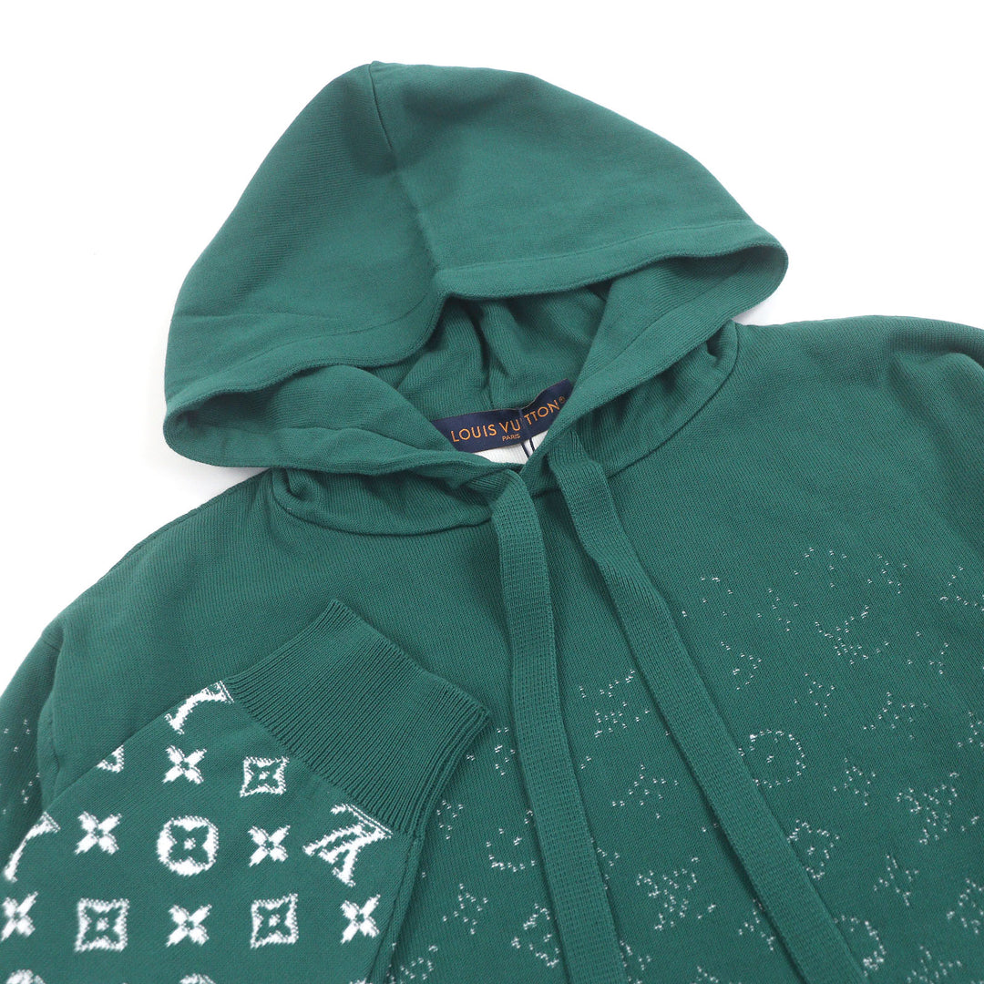 全新路易威登 Monogram 渐变针织连帽衫，绿色，M码
