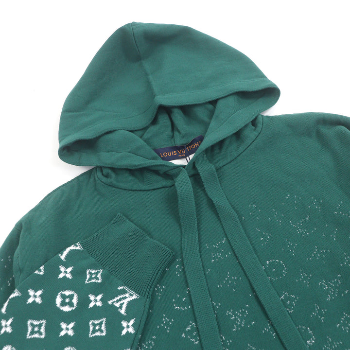 全新路易威登 Monogram 渐变针织连帽衫，绿色，M码