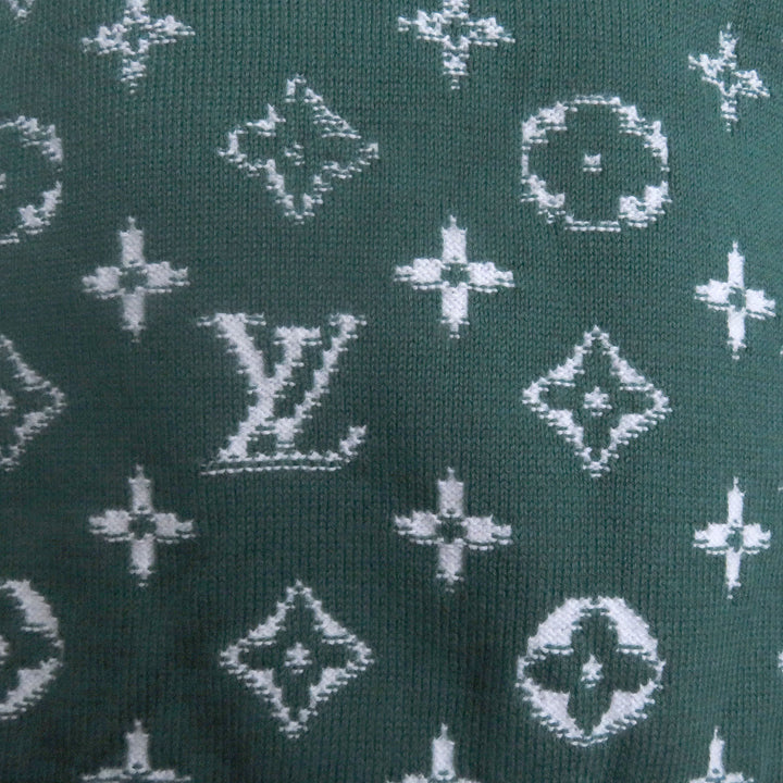 全新路易威登 Monogram 渐变针织连帽衫，绿色，M码