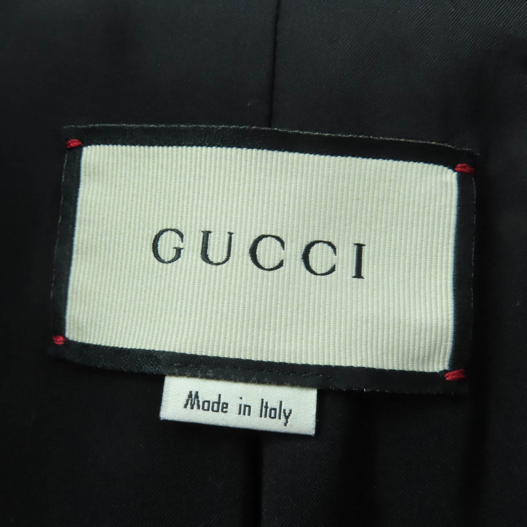 素晴らしい GUCCI コート ロゴボタン ロング丈 ブラック ウール レディース 38 455739