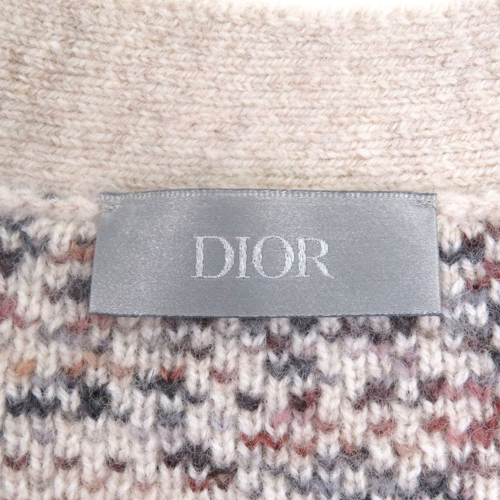 DIOR カーディガン オブリーク オールオーバープリント ニット ベージュ L 213M233AT662 美品