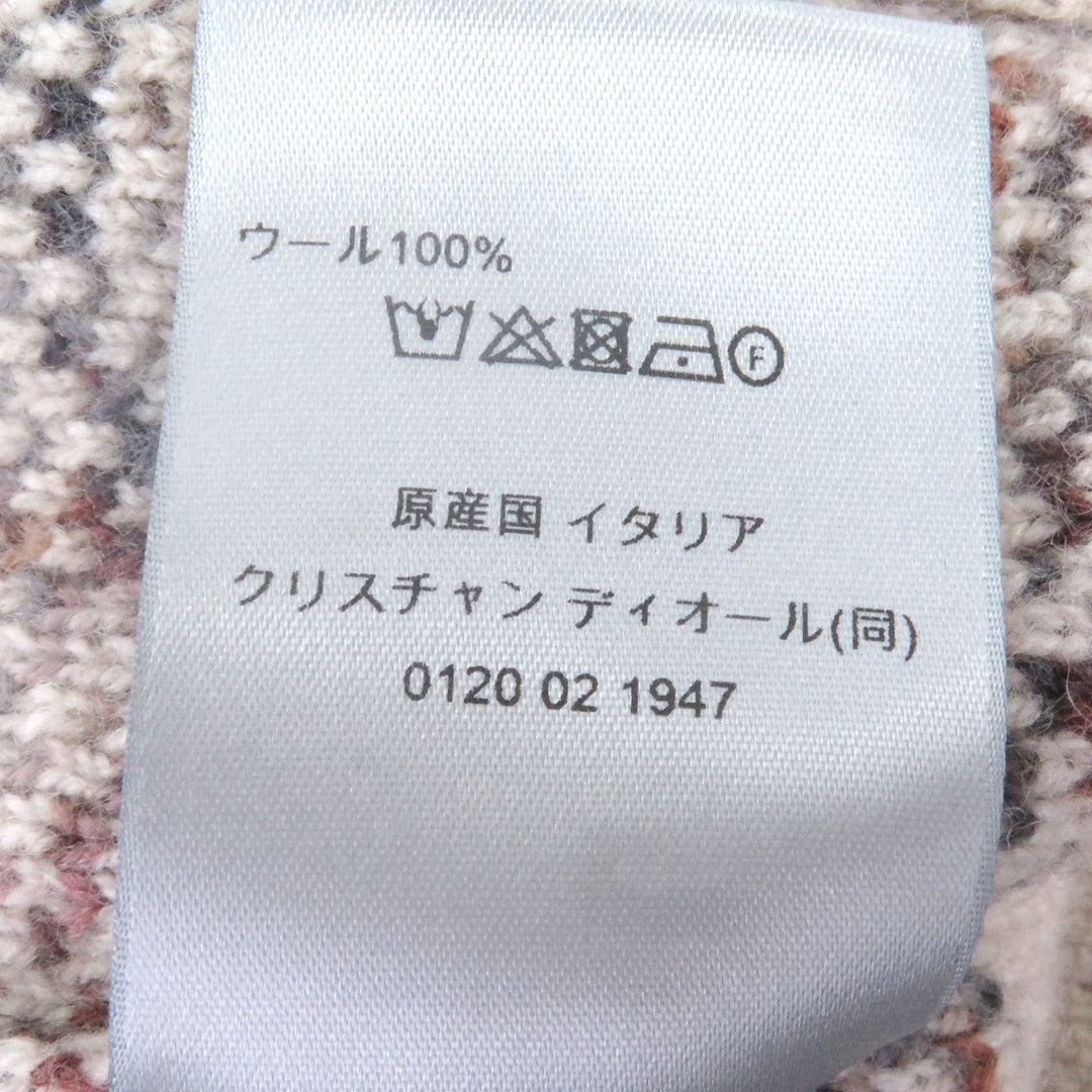 DIOR カーディガン オブリーク オールオーバープリント ニット ベージュ L 213M233AT662 美品