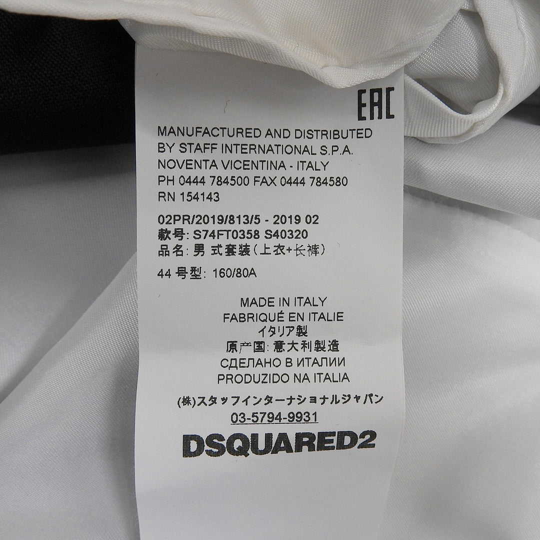 Excellent DSQUARED2 tailored jacket black wool mens 44 S74FT0358