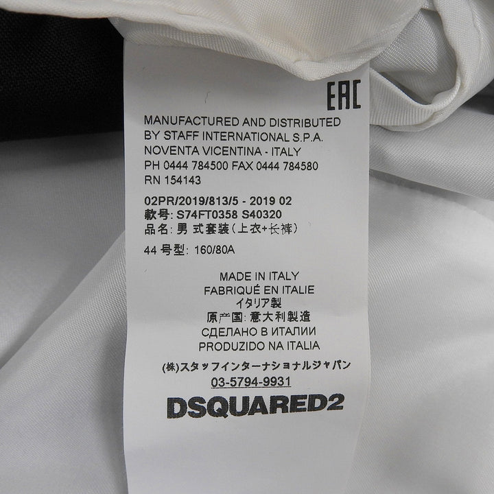 Excellent DSQUARED2 tailored jacket black wool mens 44 S74FT0358