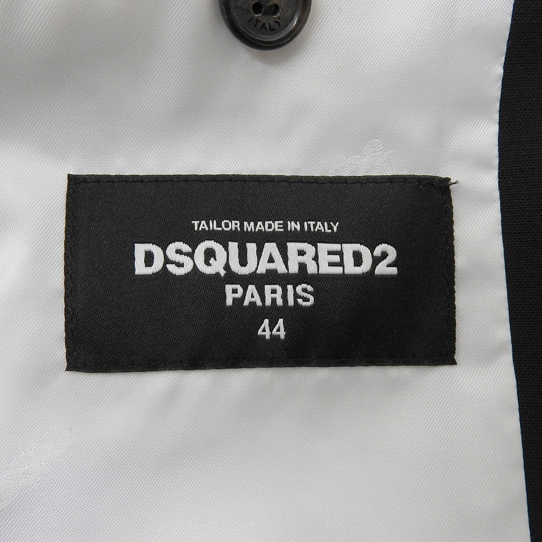 Excellent DSQUARED2 tailored jacket black wool mens 44 S74FT0358