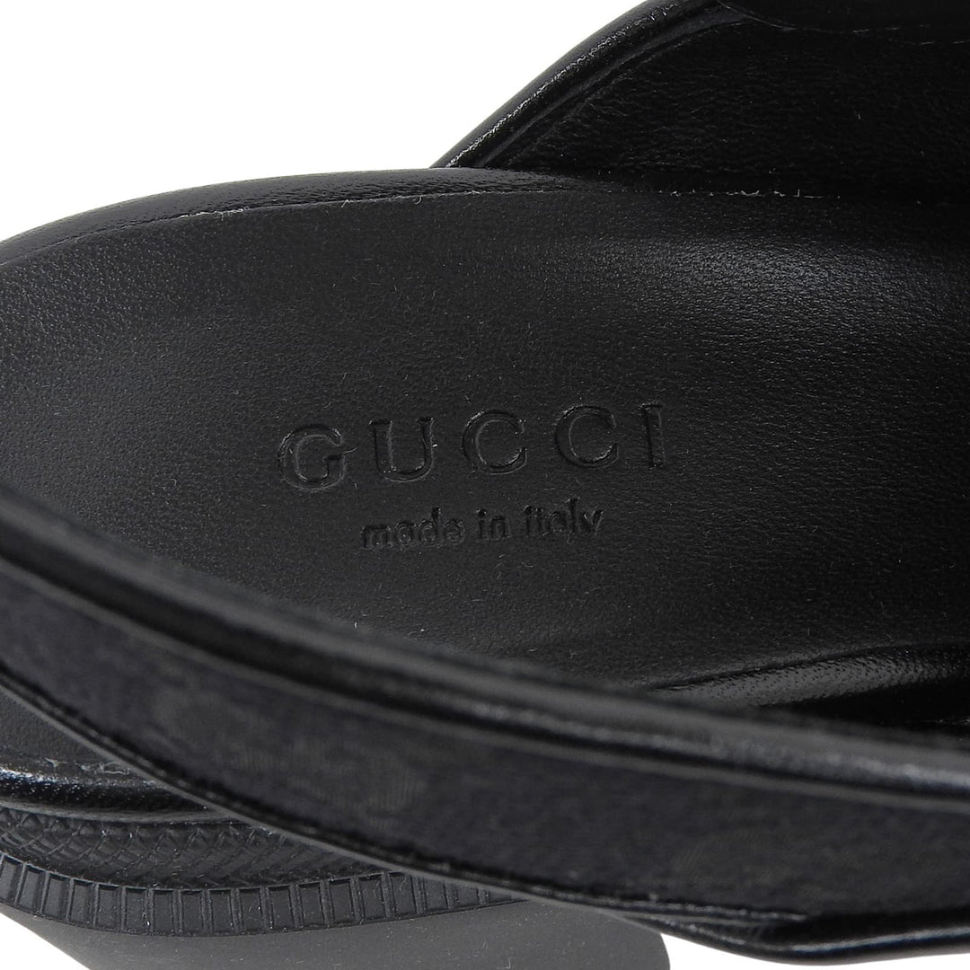 Pristine GUCCI Sandals Cross-strap platform black GG canvas Women 35 749795