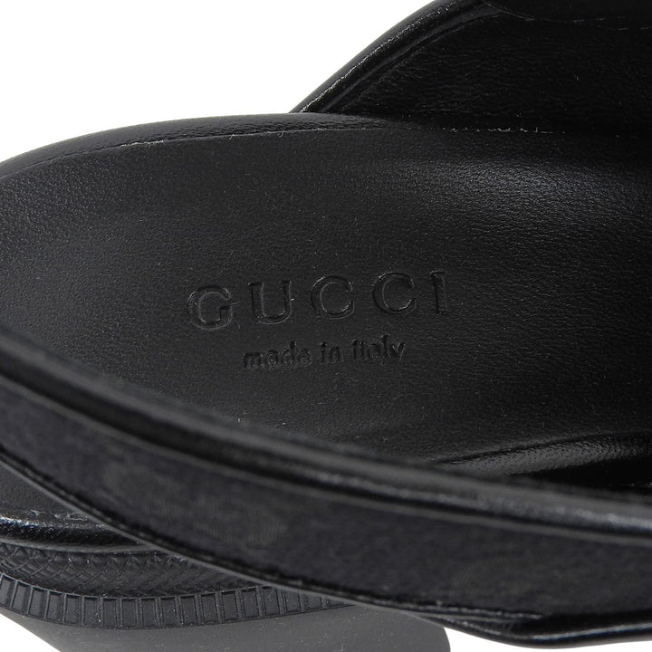 Pristine GUCCI Sandals Cross-strap platform black GG canvas Women 35 749795