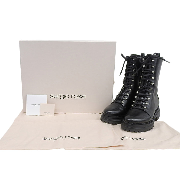 Great Sergio Rossi boots SR JOAN black leather Women 36.5 92020