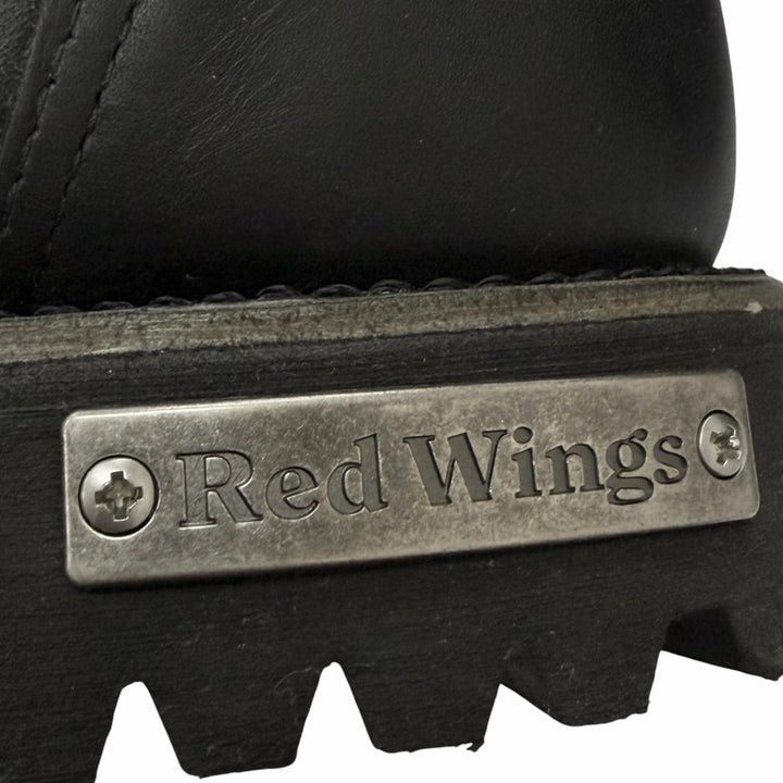 Great RED WING Ankle boots 977 Logo buckle motorcycle boots black leather mens 9
