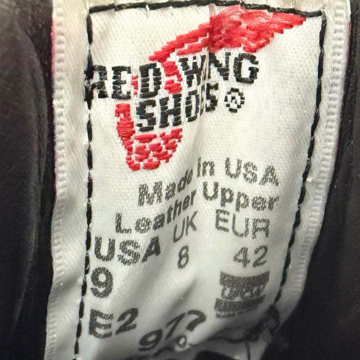 Great RED WING Ankle boots 977 Logo buckle motorcycle boots black leather mens 9