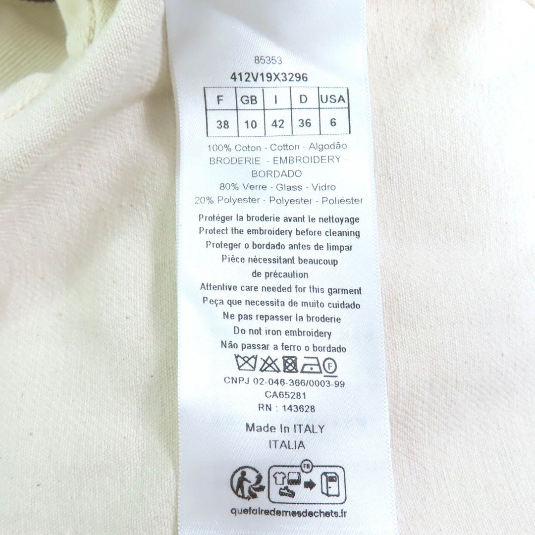 新品 クリスチャン ディオール ジャケット アイボリー コットン レディース 38 412V19X3296