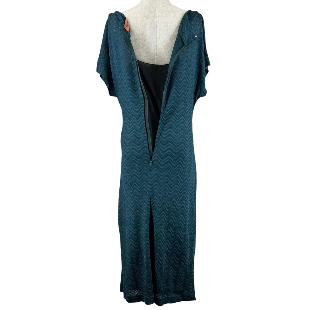 Pristine Missoni one piece Drape Wave Pattern V-neck Long Length green Women 46