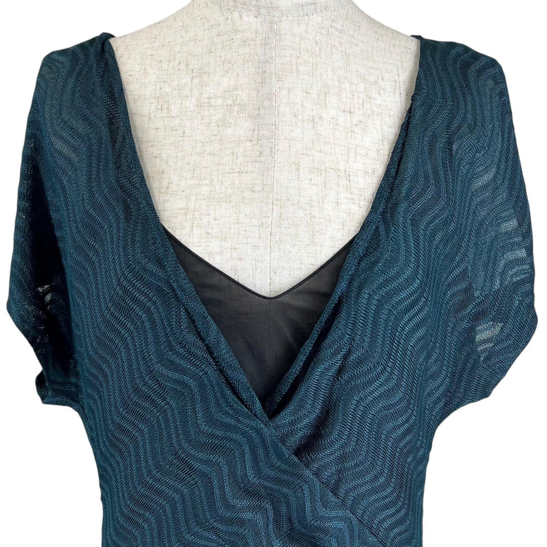 Pristine Missoni one piece Drape Wave Pattern V-neck Long Length green Women 46