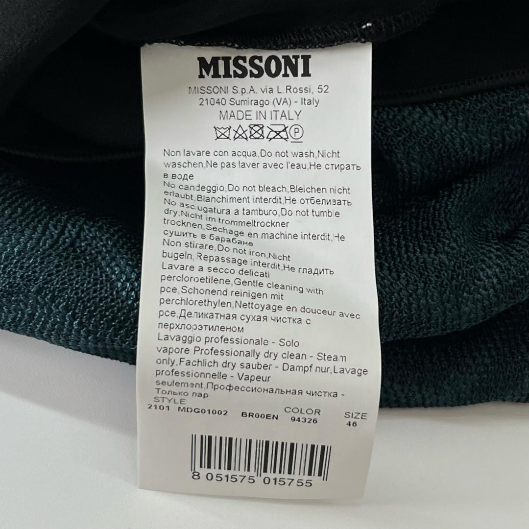 Pristine Missoni one piece Drape Wave Pattern V-neck Long Length green Women 46