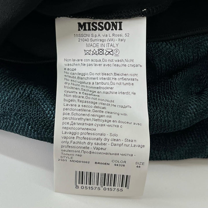 Pristine Missoni one piece Drape Wave Pattern V-neck Long Length green Women 46