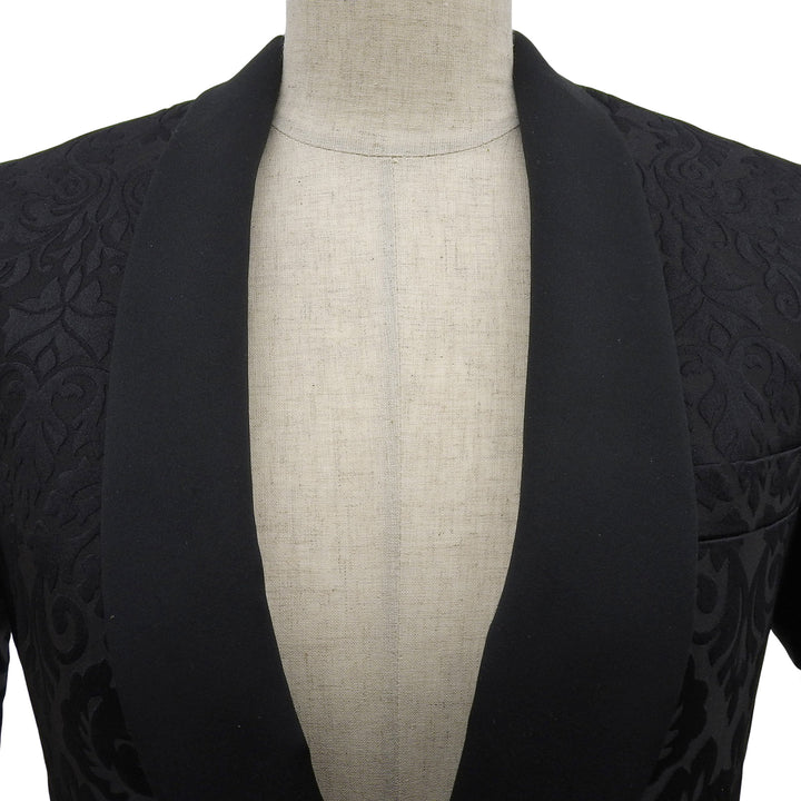Excellent RALPH LAURENPURPLE LABEL tailored jacket Jacquard black silk Women 0