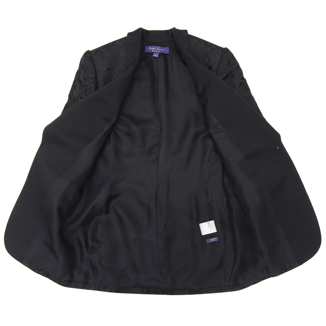 Excellent RALPH LAURENPURPLE LABEL tailored jacket Jacquard black silk Women 0
