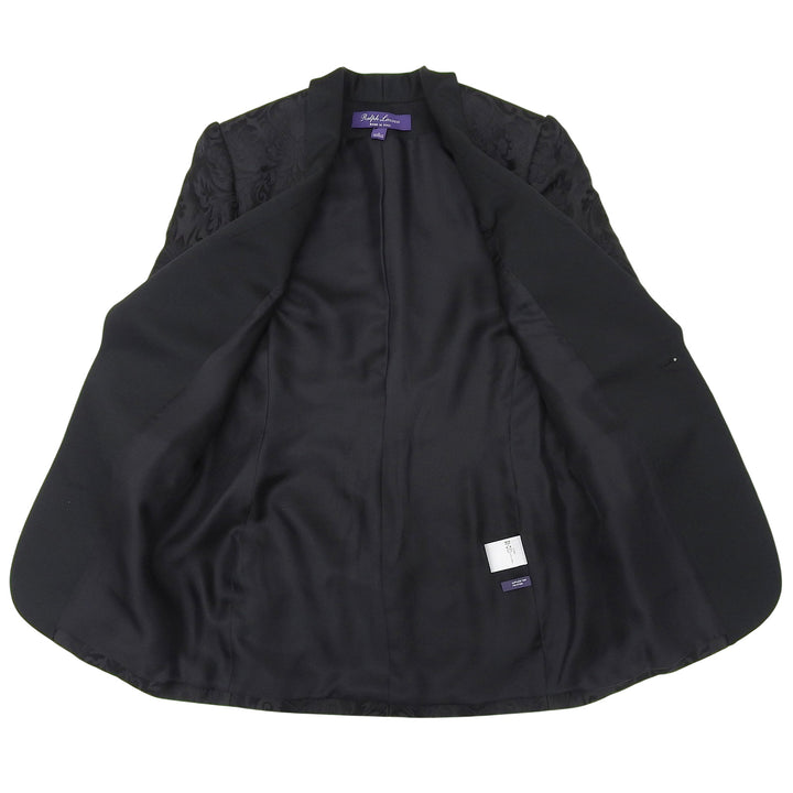 Excellent RALPH LAURENPURPLE LABEL tailored jacket Jacquard black silk Women 0