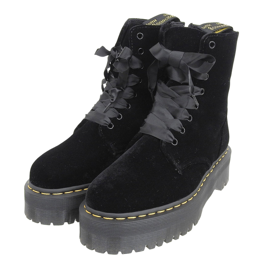 Pristine Dr.Martens short boots JADON Velvet Platform Boots 8 holes 24761001
