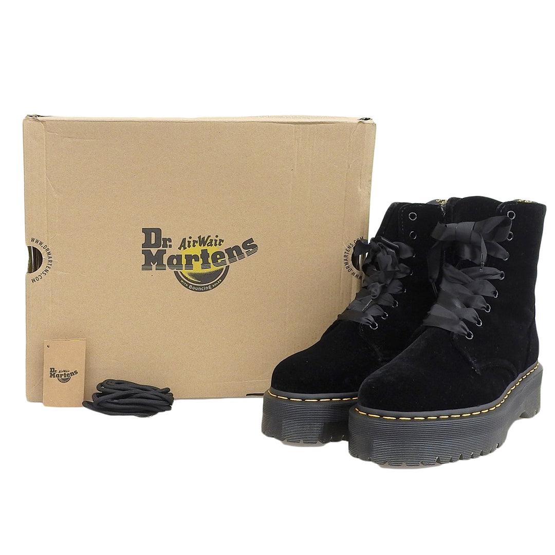 Pristine Dr.Martens short boots JADON Velvet Platform Boots 8 holes 24761001