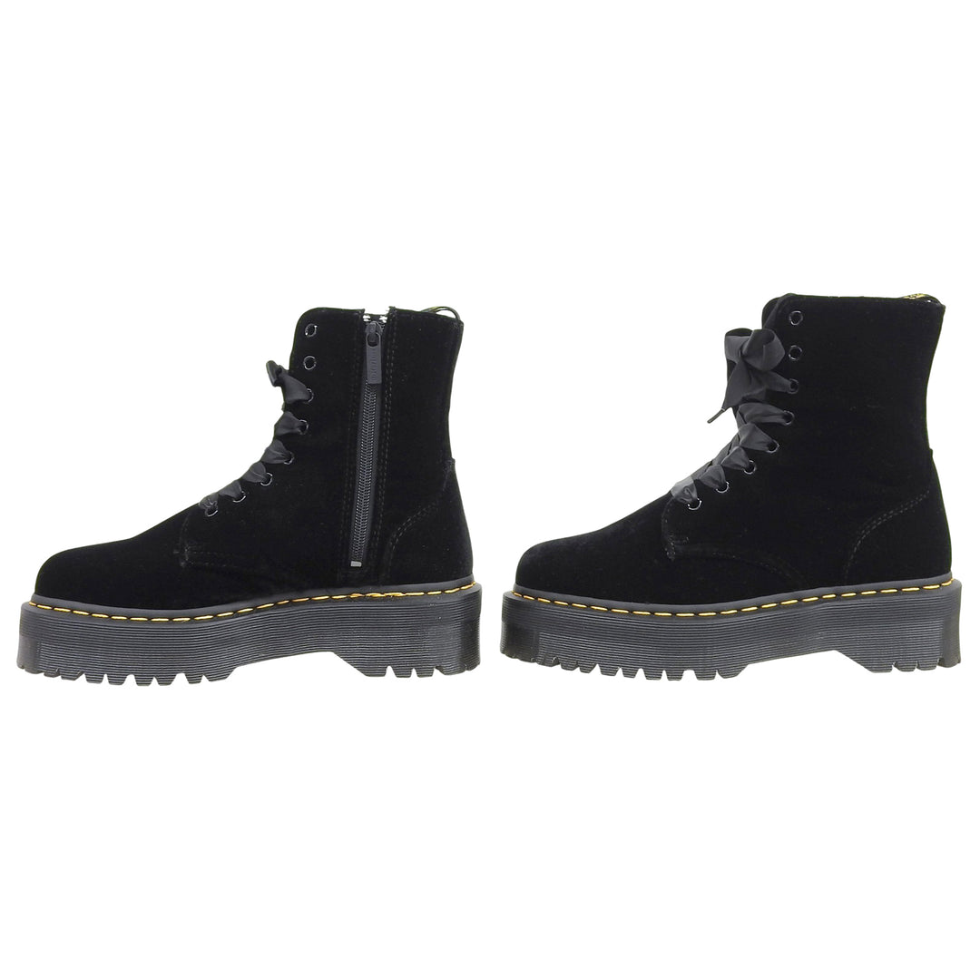 Pristine Dr.Martens short boots JADON Velvet Platform Boots 8 holes 24761001