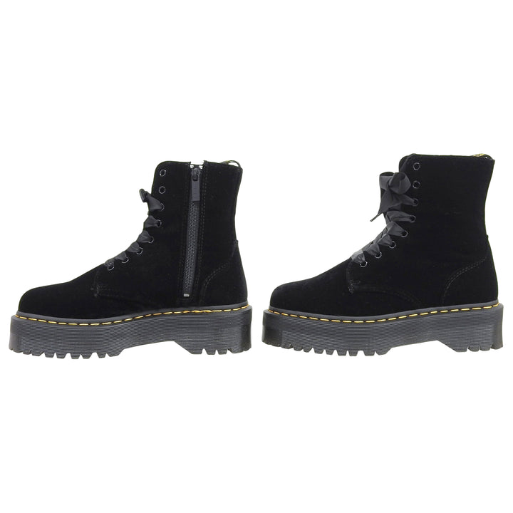 Pristine Dr.Martens short boots JADON Velvet Platform Boots 8 holes 24761001