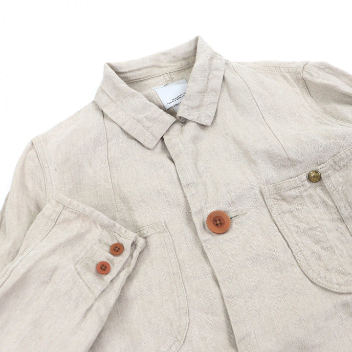 Great VISVIM coat Herringbone beige linen mens 2
